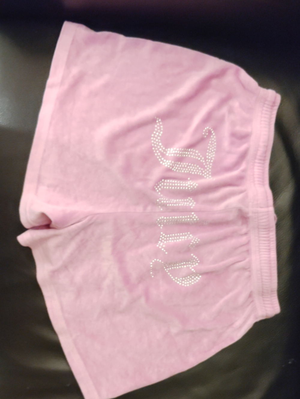 Juicy Couture Pink Rhinestone Script Athletic Shorts